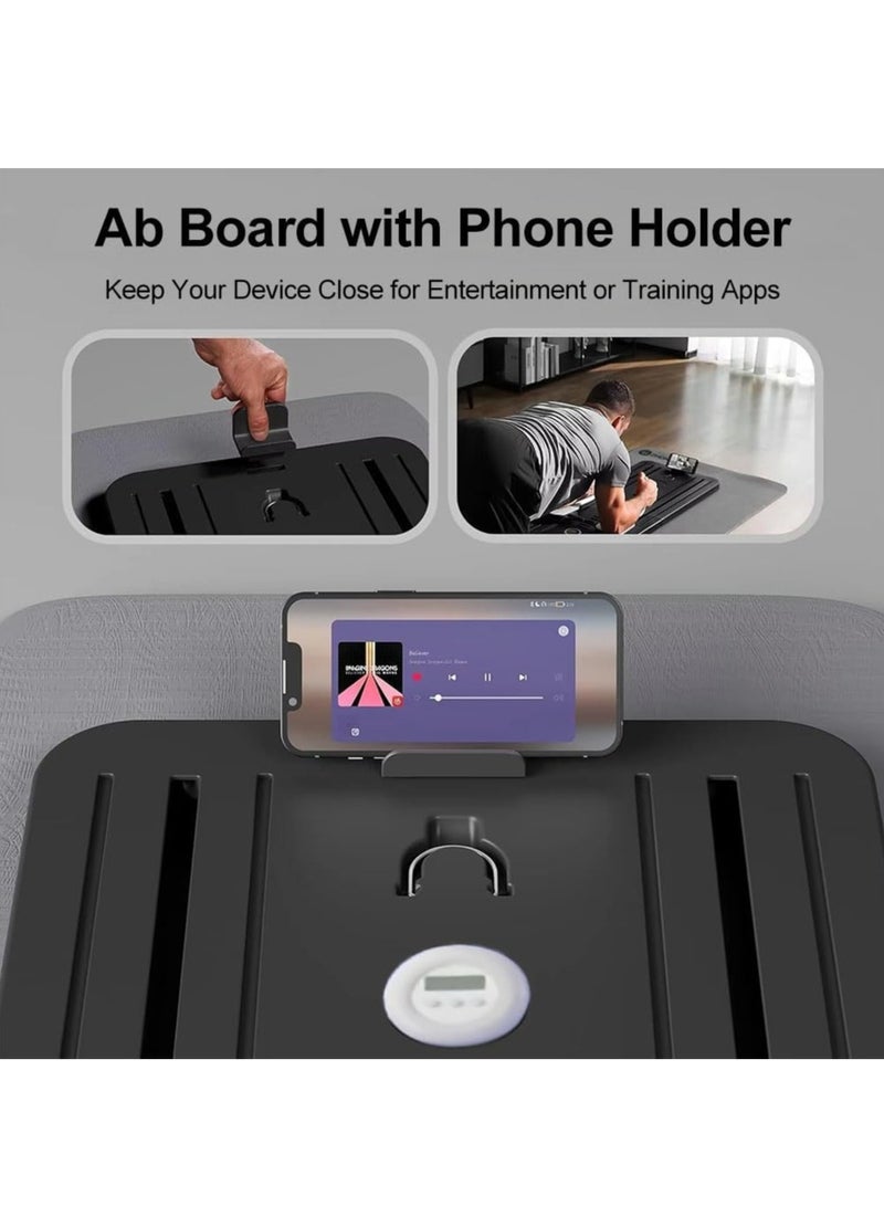 GUDOO Pilates Board Portable Pilates Reformer Set Ab Board with Elbow Support and Resistance Bands,Pilates Reformer Board Ab Roller Wheel Abdominal Board Workout Equipment - Image 2