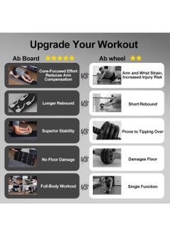 GUDOO Pilates Board Portable Pilates Reformer Set Ab Board with Elbow Support and Resistance Bands,Pilates Reformer Board Ab Roller Wheel Abdominal Board Workout Equipment  - Image 5