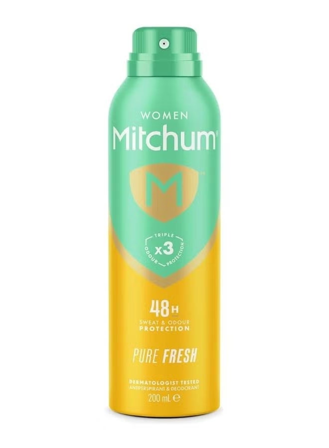 Pure Fresh Women Triple Odor Defense 48HR Protection Aerosol Deodorant & Anti-Perspirant 200 ml