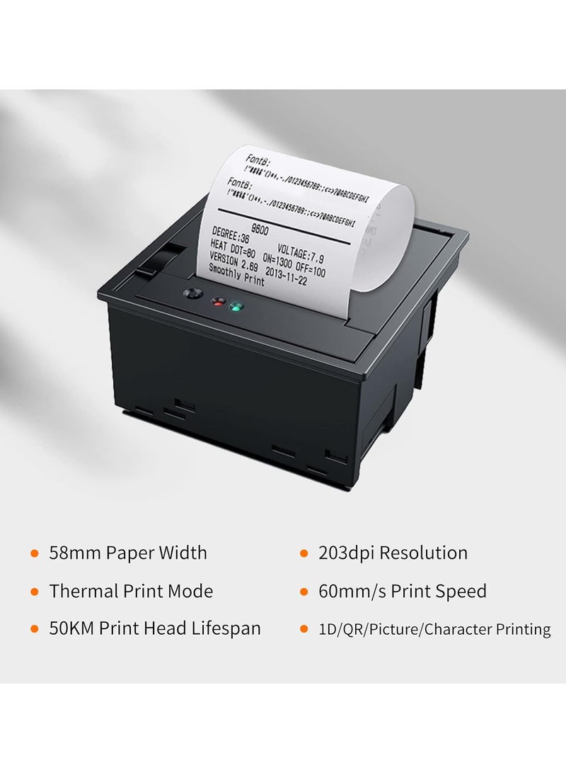 GGOOT Embedded Thermal Receipt Printer 58MM Mini Label Printing Module with USB+TTL Serial Port Support ESC/POS Commands for Weighing Apparatus Cash Register Self-Service Terminal - Image 4