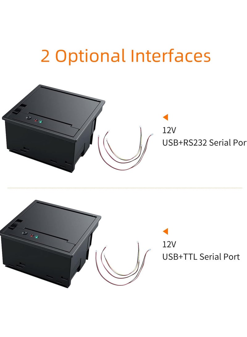 GGOOT Embedded Thermal Receipt Printer 58MM Mini Label Printing Module with USB+TTL Serial Port Support ESC/POS Commands for Weighing Apparatus Cash Register Self-Service Terminal - Image 3