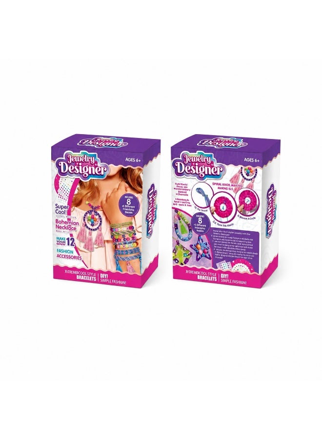 Jewelry Designer DIY Jewelry Making Kit for Kids, Create Bohemian Necklaces & Bracelets, 12 Fashion Accessories,