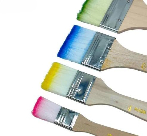 53 Arts Professional Painting Brush Set - Soft Bristles, Ideal for Acrylics, Watercolor & Oil Paints (4Pc Paint Brush Rainbow Hair) - Image 2