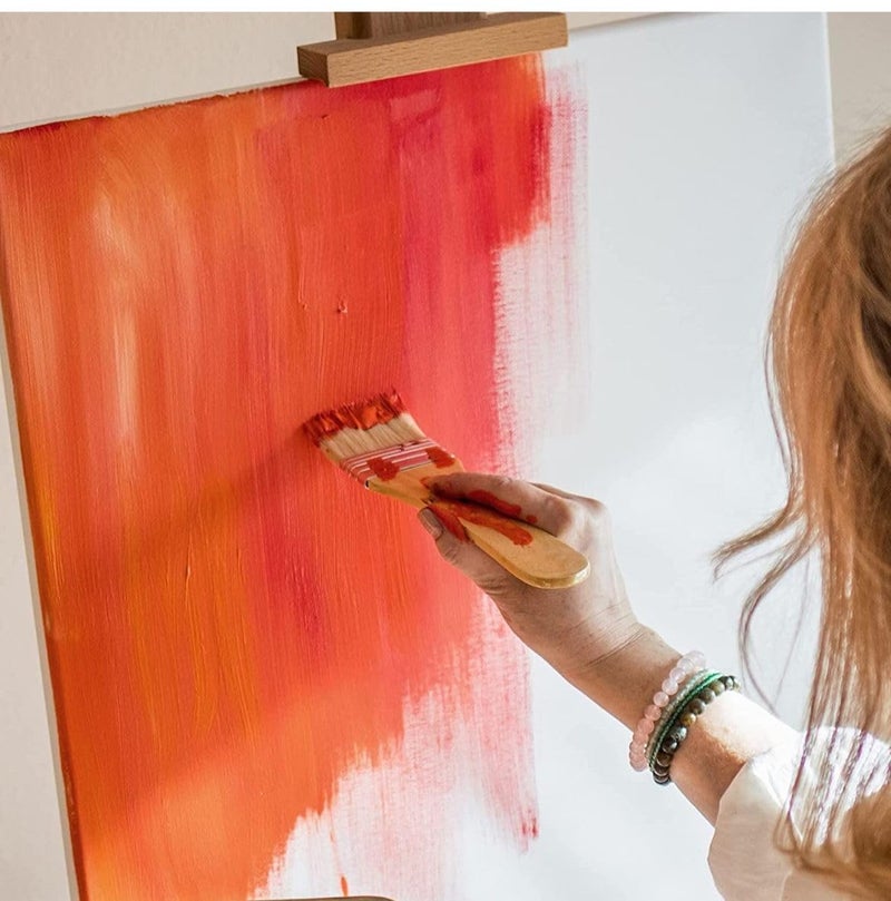 53 Arts Professional Painting Brush Set - Soft Bristles, Ideal for Acrylics, Watercolor & Oil Paints (4Pc Paint Brush Rainbow Hair) - Image 3