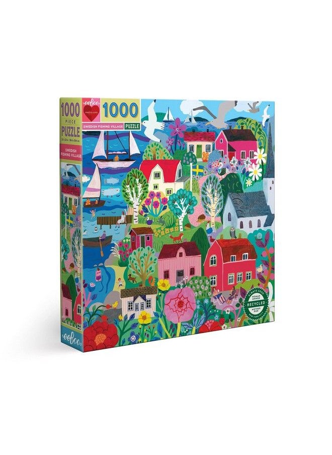 eeboo - : Piece And Love Swedish Fishing Village 1000 Piece Square Puzzle Glossy Sturdy Puzzle Pieces A Cooperative Activity With Friends And Family - Image 1