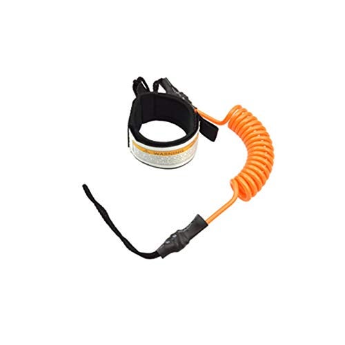 Tookie Surfboard Leash, Coiled Sup Leash Leg Rope, Straight Surf Board Leg Rope, Elastic Safety Outdoor SUP Strap Surfing Leash Rope Adjustable TPU Wrist Coil Leg Foot Rope(Orange) - Image 1