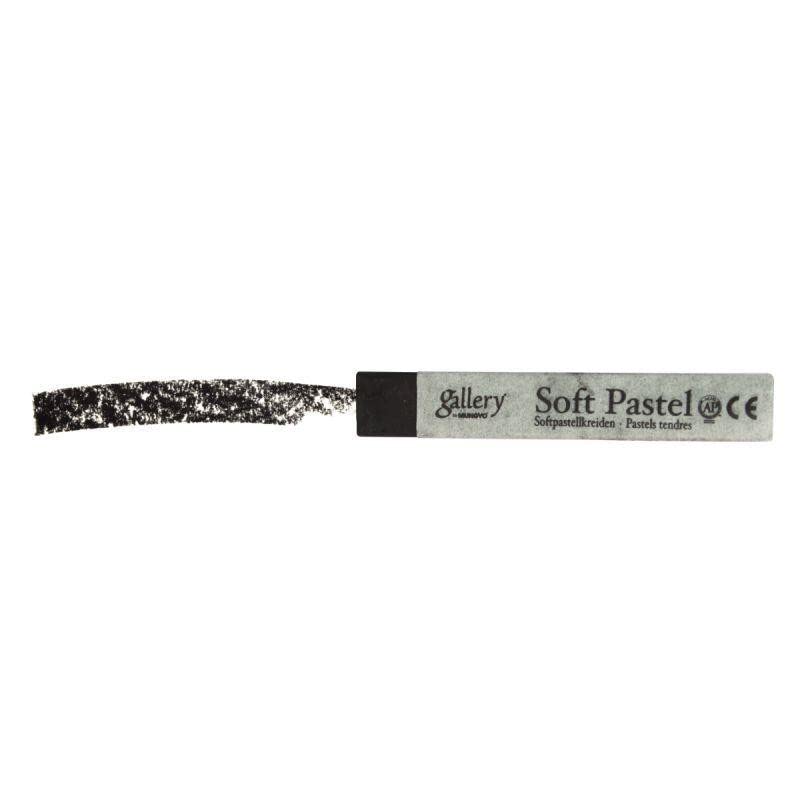 Mungyo Gallery Artists Square Individual Soft Pastel Pack of 6 Black Colors - Image 1