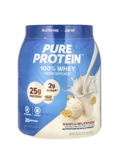 Pure Protein Pure Protein, 100% Whey Protein, Vanilla Milkshake, 1.75 lb (793 g)  - Image 1