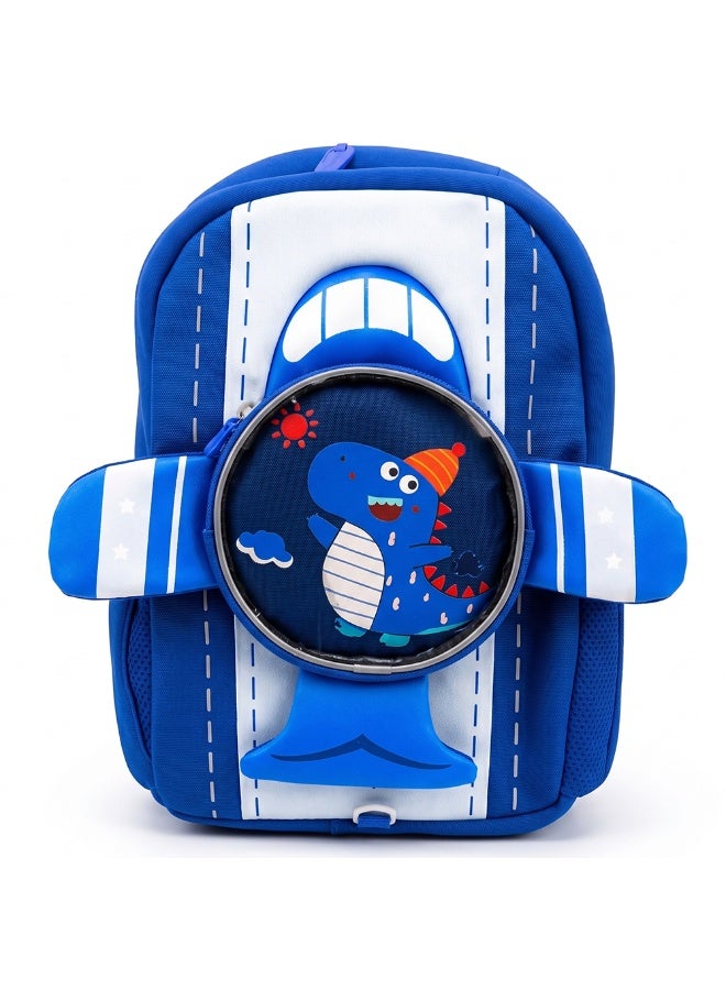 Cocobee - Aeroplane Style Dino Printed Backpack - Blue - 15-Inch/38.5 - Image 1