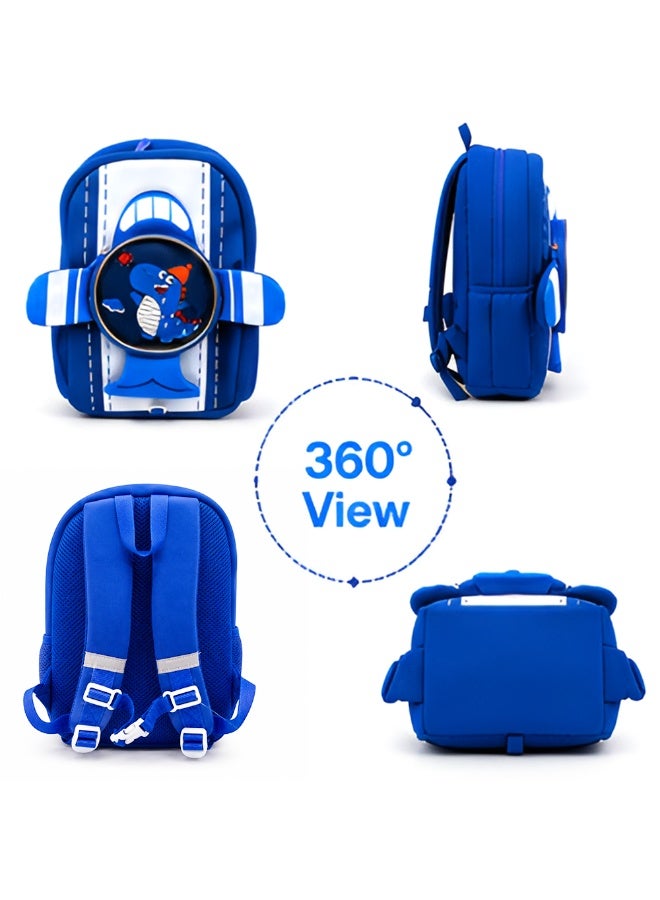 Cocobee - Aeroplane Style Dino Printed Backpack - Blue - 15-Inch/38.5 - Image 4