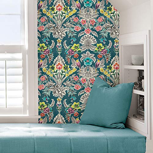 NuWallpaper NU3037 Summer Love Teal Peel & Stick Wallpaper, Multicolor - Image 5