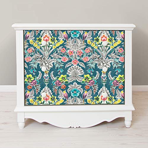 NuWallpaper NU3037 Summer Love Teal Peel & Stick Wallpaper, Multicolor - Image 4