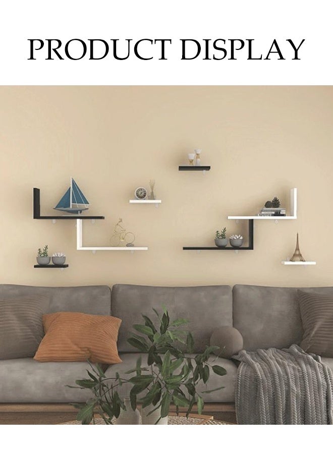 DUNISO Wooden Storage Rack，Decorative Wall Shelves， Display Rack,Non Perforated Bookshelf，Suitable for Living Rooms, Bedrooms, and Offices，White - Image 5