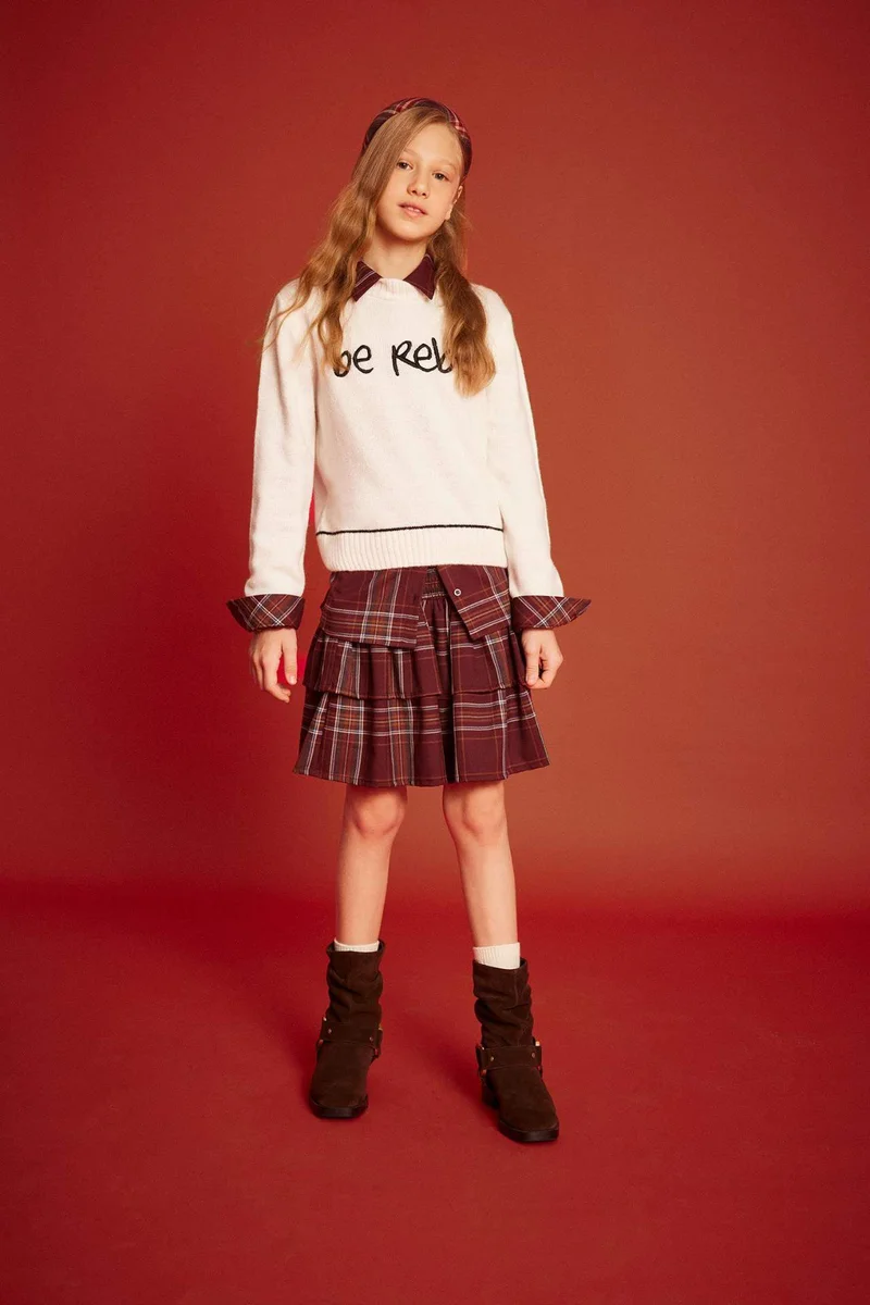 DeFacto Girl Slim Fit Embroidered Crew Neck Pullover