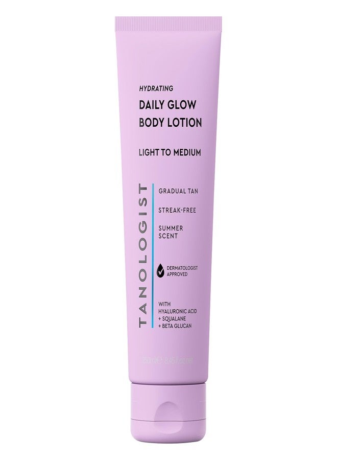Tanologist Hydrating Daily Glow Body Lotion, Fair/Medium, Gradual Tanning Lotion, No Fake Tan Smell, Streak-Free & Natural-Looking Self Tanner, Vegan, 8.45 fl. oz/250 ml Tube - Image 1