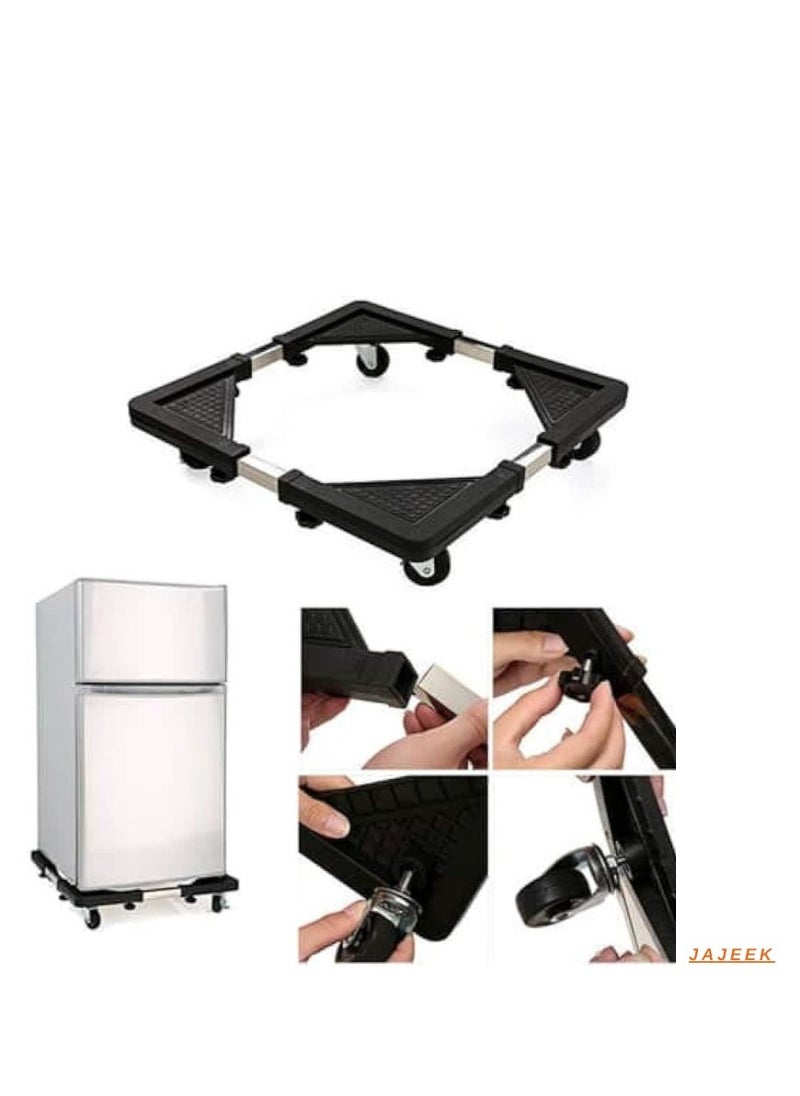 JAJEEK Washing Machine Base Universal Furniture Dolly with 4 Wheels | Adjustable 60-80 CM Size | 135 KG Load Capacity | Mobile Stand Holder Rack for Washer, Dryer, Refrigerator – Durable & Easy to Move - Image 1