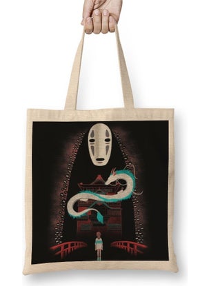 Baskı Dükkanı Print Shop Haku Chihiro's Adventures Tote Bag Long Handle 