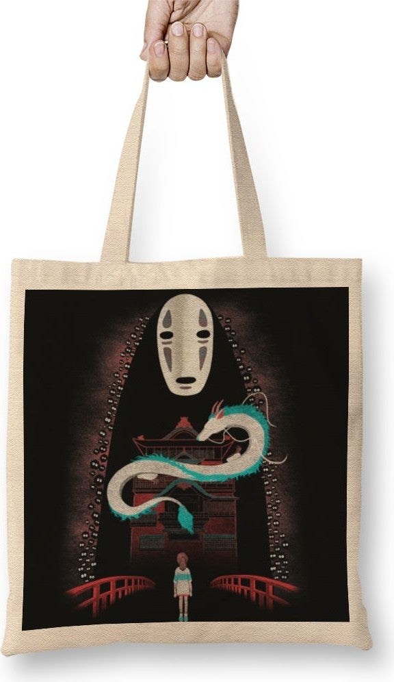 Baskı Dükkanı Print Shop Haku Chihiro's Adventures Tote Bag Long Handle 