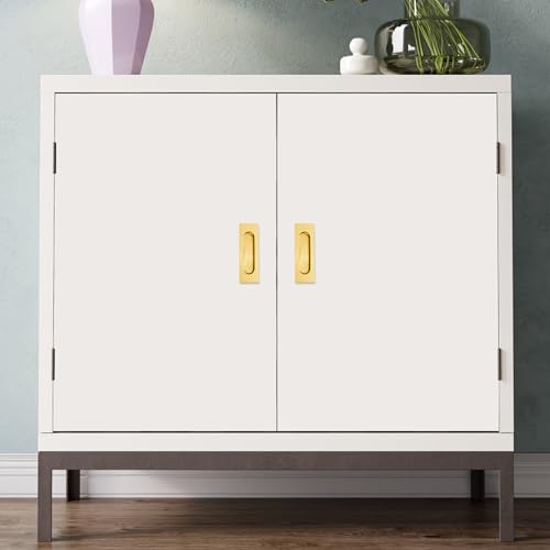 Malimali 4.72 Inch Recessed Finger Flush Pulls for Kitchen Cabinet, Closet, Sliding Cupboard Door Handle - Brushed Gold Stainless Steel Rectangular Door Pulls Replacement Hardware (2 Pack) - Image 5