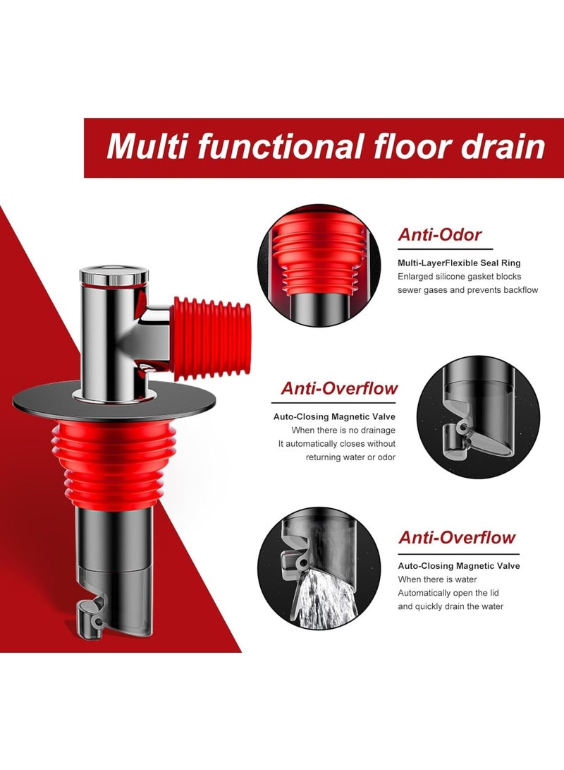 SYOSI Washing Machine Drain Connector, Universal 3-Way Anti-Odor and Anti-Overflow Pipe Adapter for Bathroom Laundry Sinks Tub Drainage, Easy Install Durable Plastic Fitting for Home and Apartment Use - Image 3