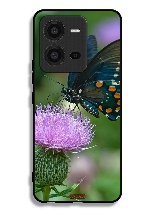 Tolwak Vivo V25 5G Protective Case Cover Butterfly Sitting On Flower - Image 2