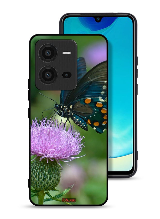 Tolwak Vivo V25 5G Protective Case Cover Butterfly Sitting On Flower - Image 1