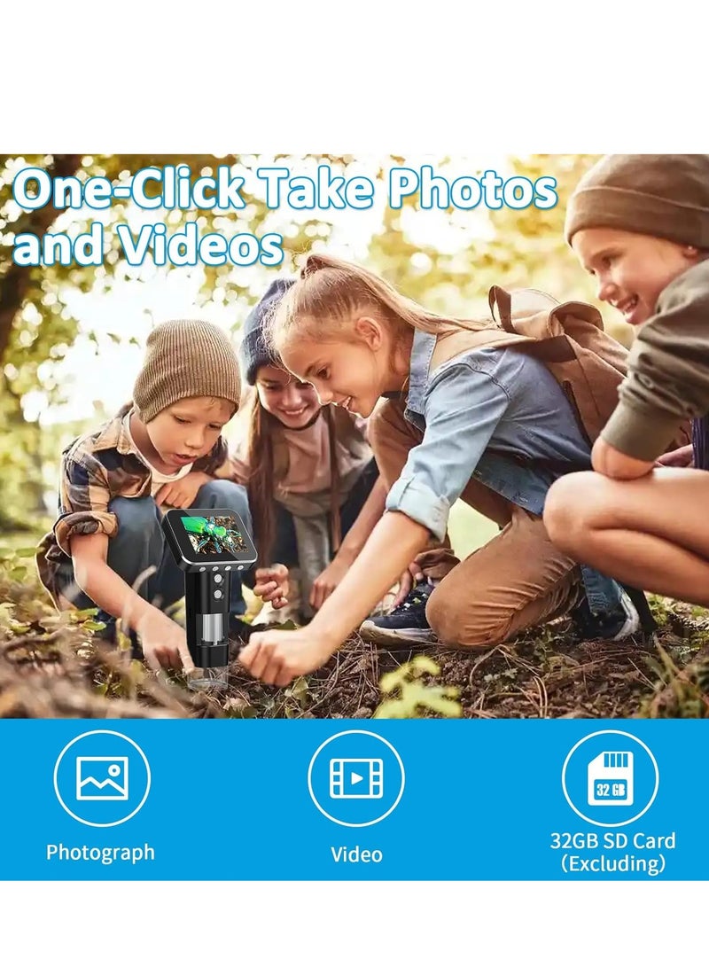 SYOSI Kids Microscope Handheld 2.4" LCD Screen 1000X Portable Pocket for Adults 3 Levels Brightless Adjustable USB Connect to PC Mini - Image 5