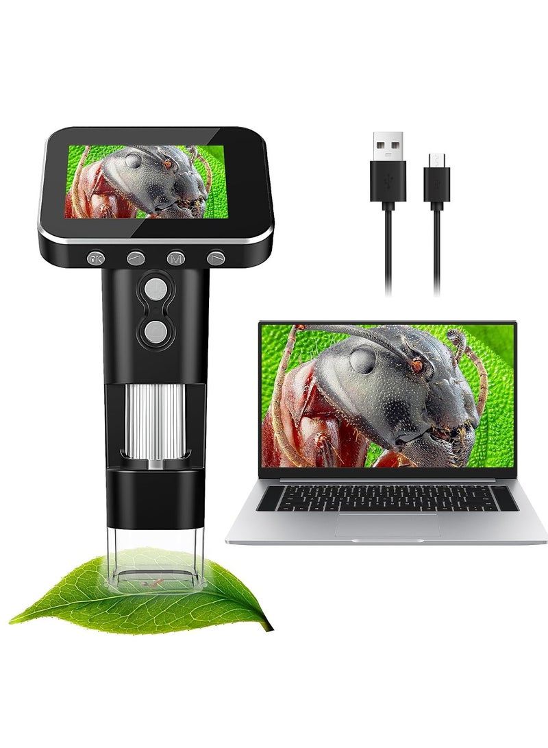 SYOSI Kids Microscope Handheld 2.4" LCD Screen 1000X Portable Pocket for Adults 3 Levels Brightless Adjustable USB Connect to PC Mini - Image 1