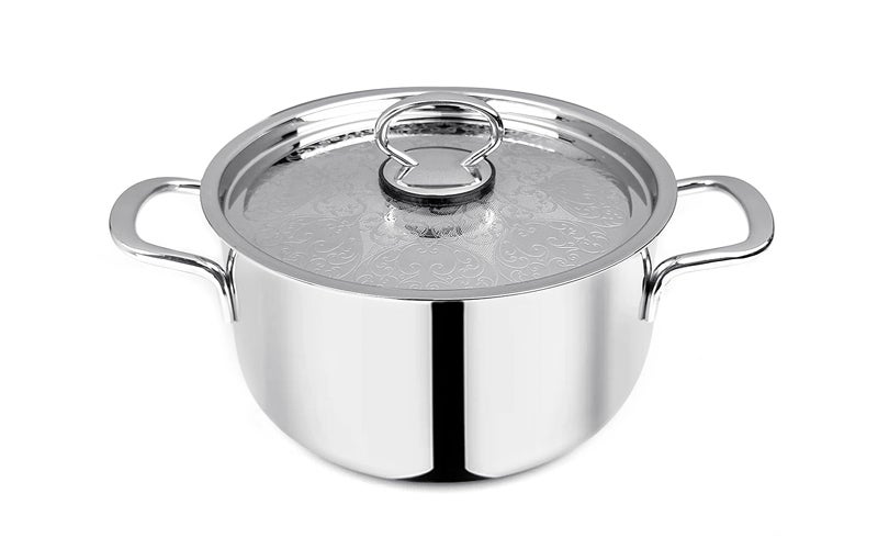 Pradeep Pradeep Champion Stainless Steel Triply Cookpot with SS Design Lid (PROLINE), 28 cm, 9.1 LTR  - Image 1