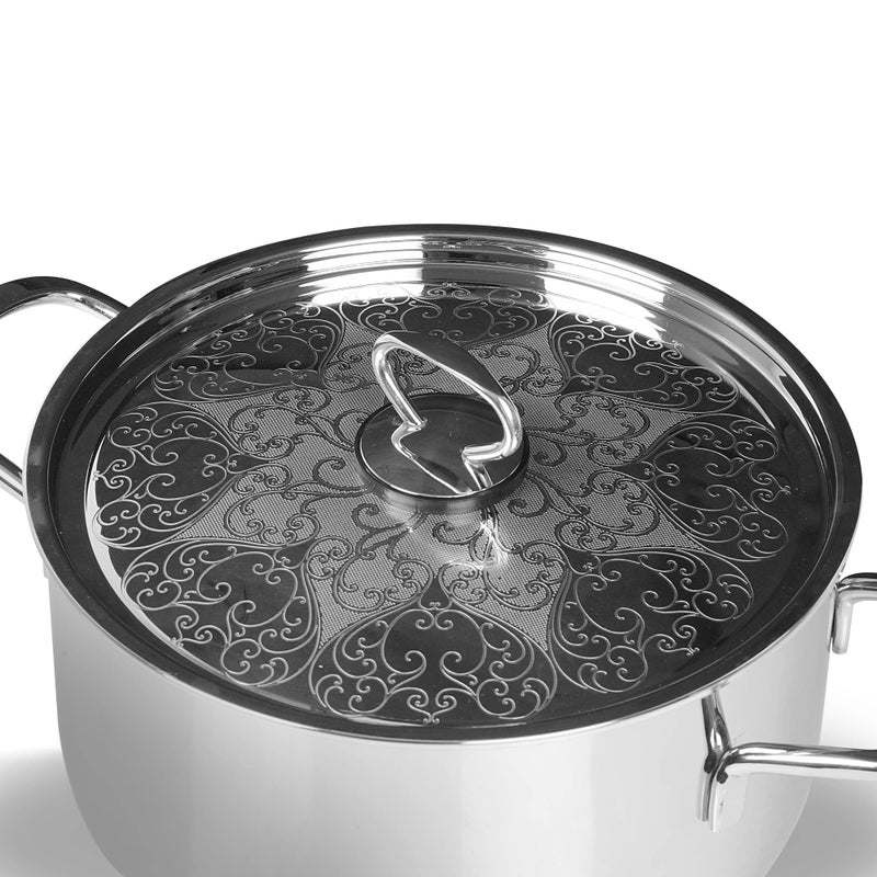 Pradeep Pradeep Champion Stainless Steel Triply Cookpot with SS Design Lid (PROLINE), 28 cm, 9.1 LTR  - Image 4