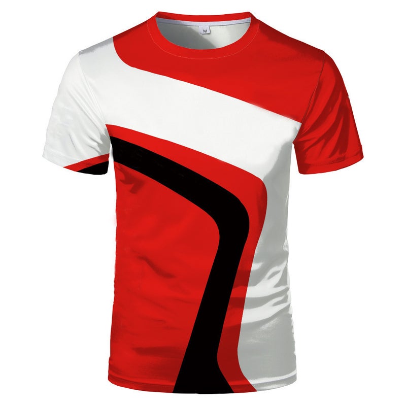 2022 New wish Men's Summer Youth Sports Slim-fit Printed Large Size T-shirt - Image 4