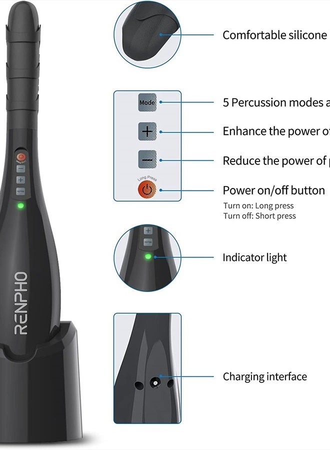 RENPHO Rechargeable Hand Held Deep Tissue Massager for Muscles, Back, Father Day Gifts FSA HSA Eligible Cordless Electric Percussion Body Massage for Foot, Neck, Shoulder, Leg, Calf, Gift for Men - Image 5