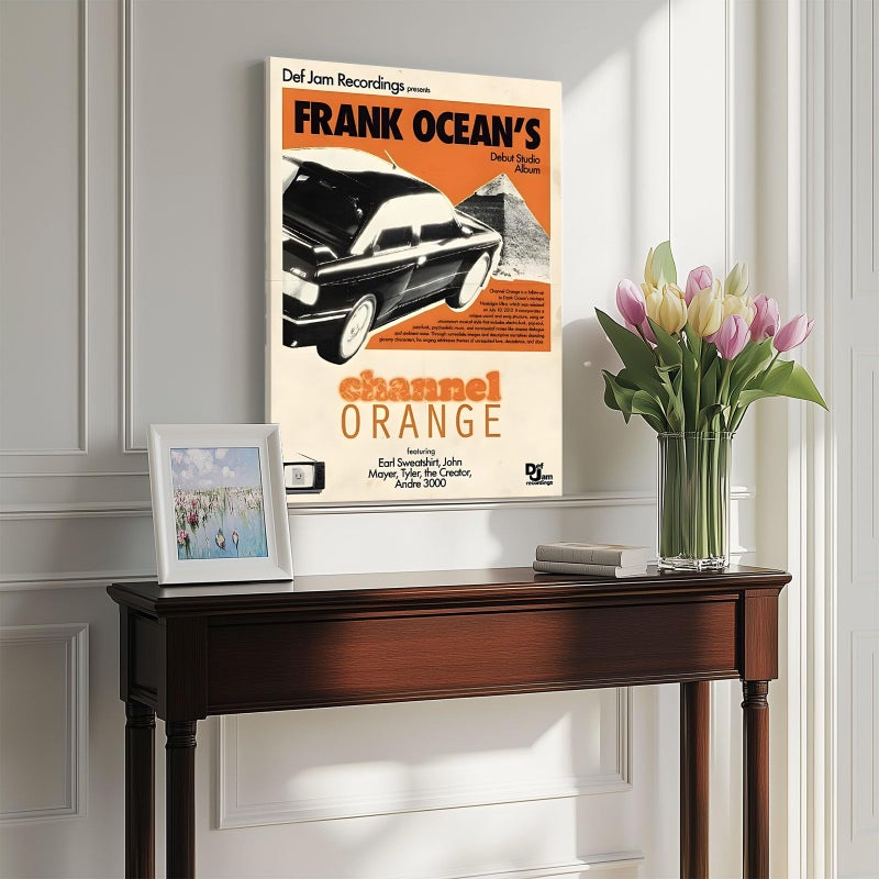 Sunwes Frank Ocean Canvas Wall Art, Channel Orange Album Cover Print Poster, Vintage Framed Music Wall Artwork for Bedroom, Lounge, Studio or Music Room Aesthetic Decor 8x10inch - Image 3