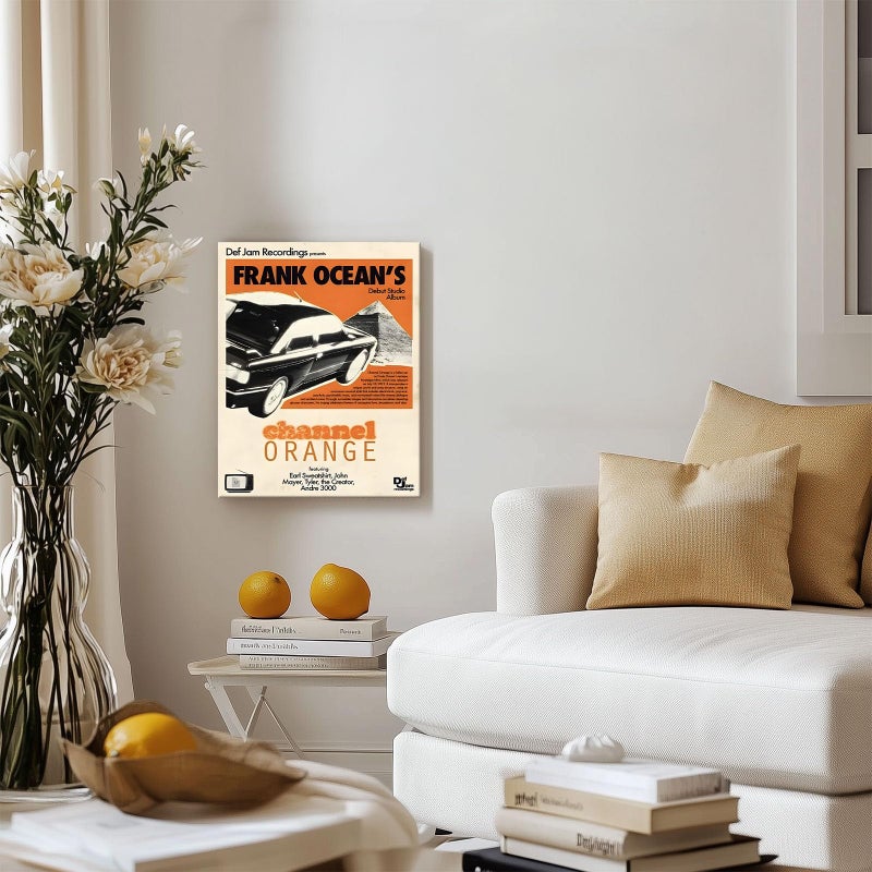 Sunwes Frank Ocean Canvas Wall Art, Channel Orange Album Cover Print Poster, Vintage Framed Music Wall Artwork for Bedroom, Lounge, Studio or Music Room Aesthetic Decor 8x10inch - Image 5