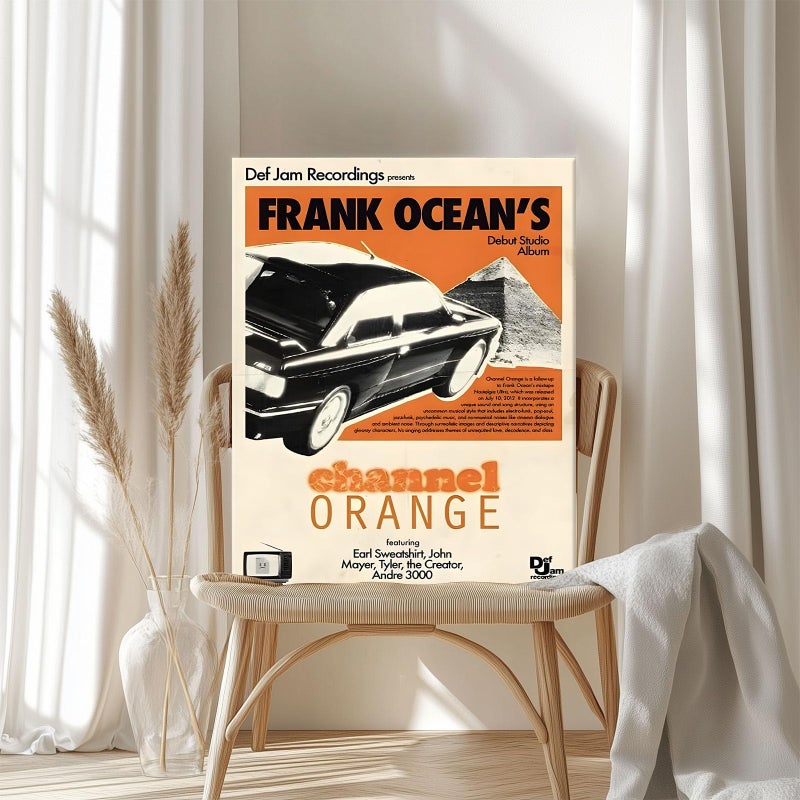 Sunwes Frank Ocean Canvas Wall Art, Channel Orange Album Cover Print Poster, Vintage Framed Music Wall Artwork for Bedroom, Lounge, Studio or Music Room Aesthetic Decor 8x10inch - Image 4