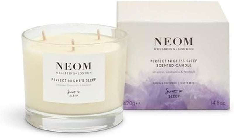 NEOM - Candle, 3 Wick | Lavender, Basil & Jasmine | Scented Candles for Home | Luxury Aromatherapy Candles | Essential Oil Candles | Calm & Relax | Signature Sleepy Scent