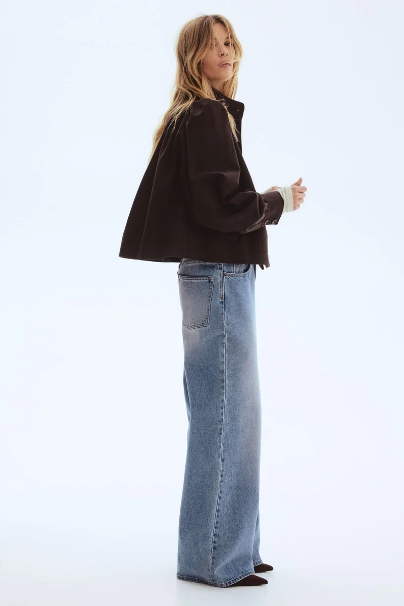 اتش اند ام جاكيت من التويل بأكمام منتفخة