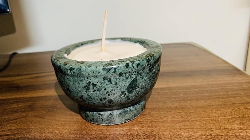 RDK Handmade Candle in Mortar Waxed Marble Kharal Shape Diya Candles Tea Light for Diwali Puja Diyas for Festival Gift Mandir Items - Image 5