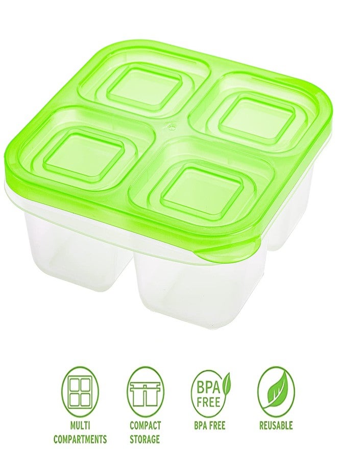 AVLA 10 Pack Bento Snack Boxes, Reusable Meal Prep Containers, 4-Compartment To Go Bento Lunch Boxes, Stackable Divided Food Storage Containers for Work and Travel - Image 3