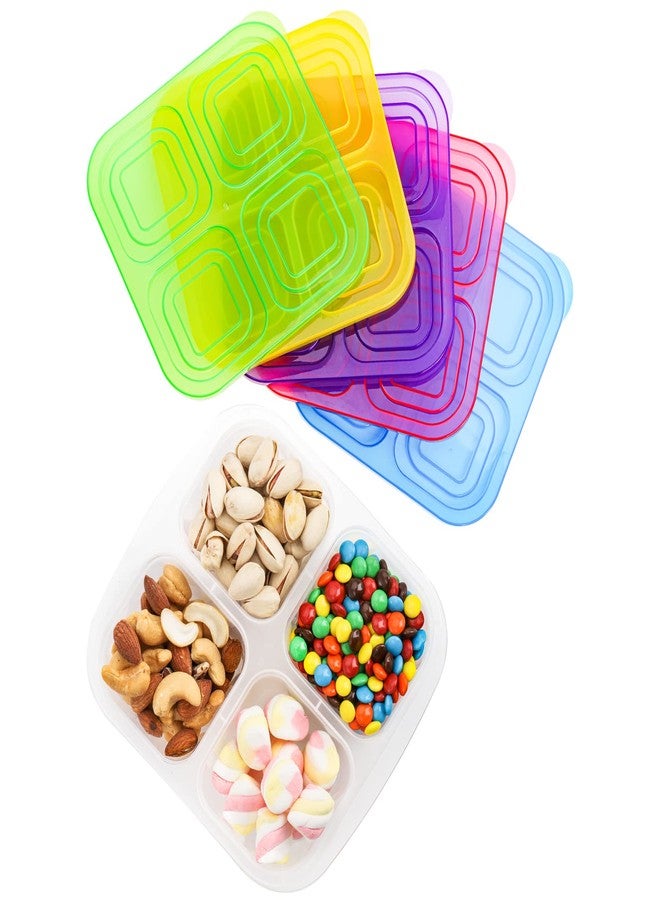AVLA 10 Pack Bento Snack Boxes, Reusable Meal Prep Containers, 4-Compartment To Go Bento Lunch Boxes, Stackable Divided Food Storage Containers for Work and Travel - Image 4