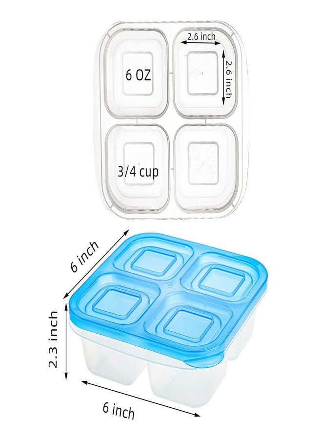 AVLA 10 Pack Bento Snack Boxes, Reusable Meal Prep Containers, 4-Compartment To Go Bento Lunch Boxes, Stackable Divided Food Storage Containers for Work and Travel - Image 2