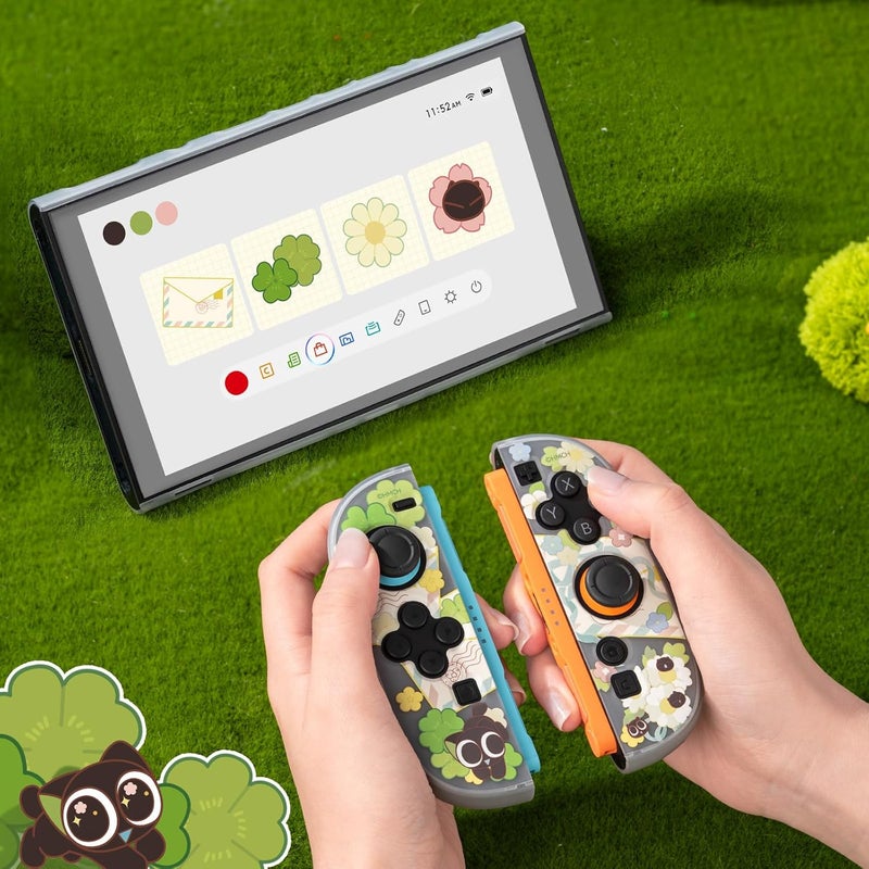 GeekShare غطاء حماية المتوافق مع Switch 2، غلاف قشرة رقيق من البولي كربونات قابل للتركيب في قاعدة الشحن لجهاز Switch 2 ووحدة التحكم (أخضر رسالة الربيع) - Image 5