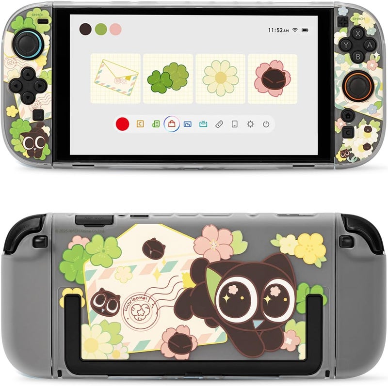 GeekShare غطاء حماية المتوافق مع Switch 2، غلاف قشرة رقيق من البولي كربونات قابل للتركيب في قاعدة الشحن لجهاز Switch 2 ووحدة التحكم (أخضر رسالة الربيع) - Image 1