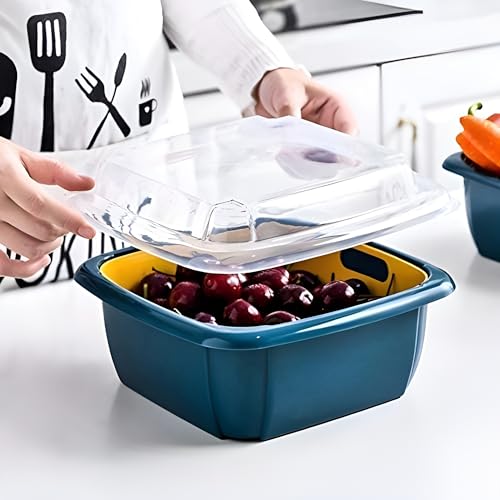 Oblivion Kitchen Multifunctional Square Double Layer Food Box Drain Basket/Container - Image 4