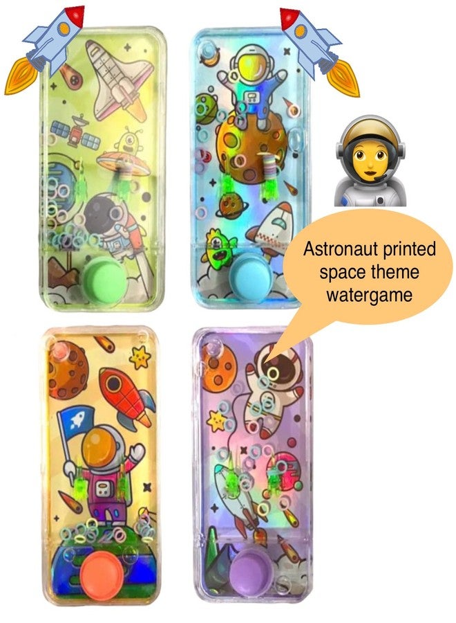 LE DELITE Space Hand Held Water Game/Space Explorer Theme Astronaut Planet Star Moon Water Toss Ring Game Console Toy Water Ring Game For Kids Party Return Gift (4 Piece), Multicolor - Image 3