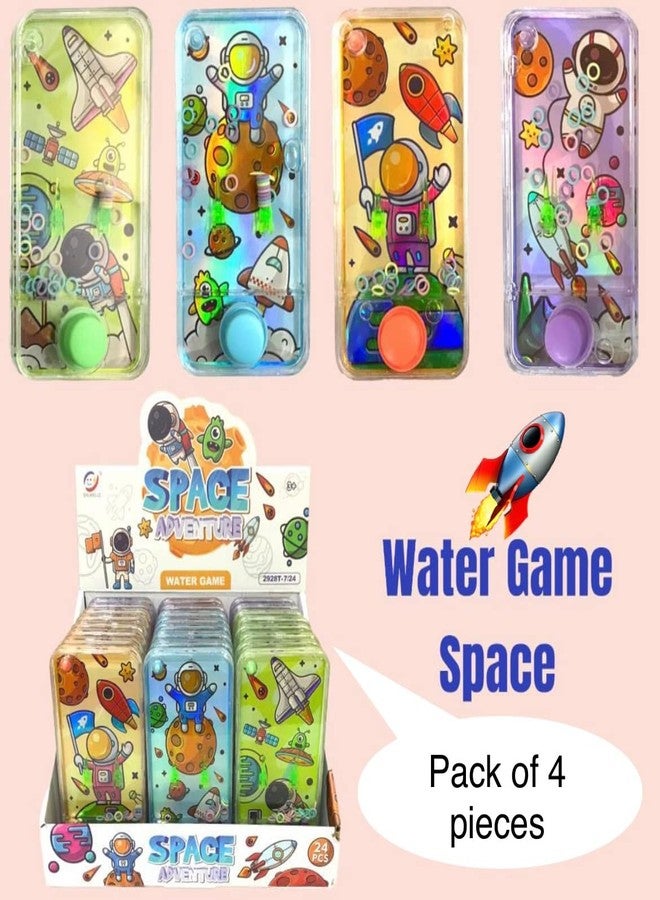 LE DELITE Space Hand Held Water Game/Space Explorer Theme Astronaut Planet Star Moon Water Toss Ring Game Console Toy Water Ring Game For Kids Party Return Gift (4 Piece), Multicolor - Image 2