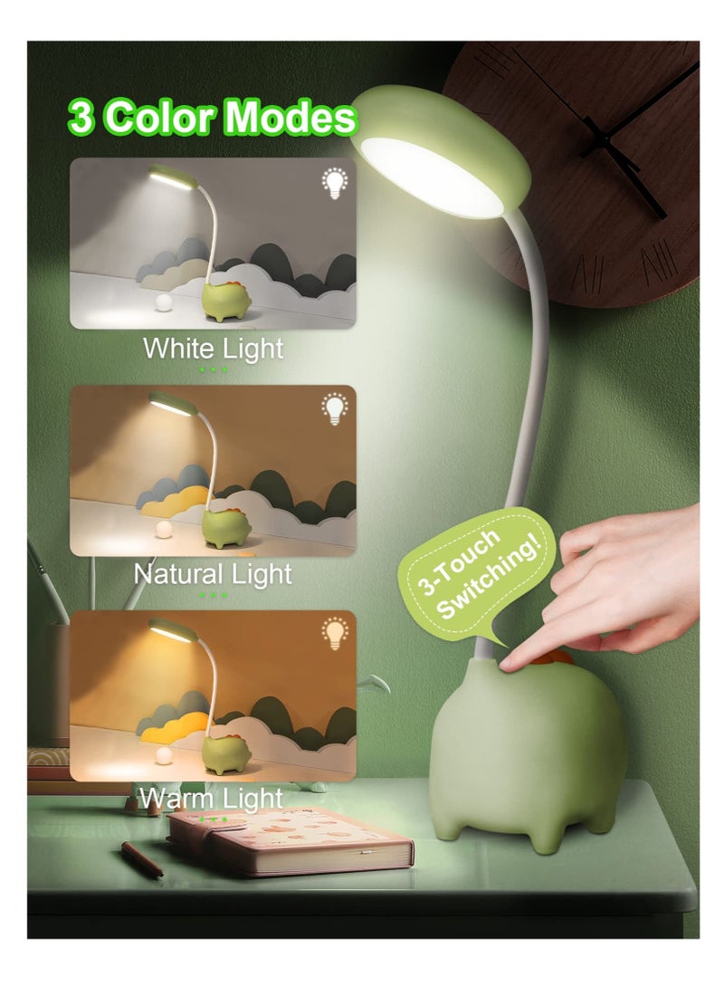 SYOSI Unique Dinosaur Desk Lamp LED Night Light for Kids Wireless Charging Student Learning Eye Protection Lamp USB Rechargeable Home Bedroom Study Desk Room Decoration Lamp is the Teens Girls Best Gift - Image 4