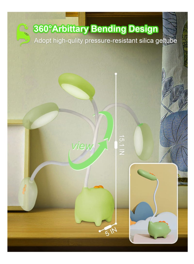 SYOSI Unique Dinosaur Desk Lamp LED Night Light for Kids Wireless Charging Student Learning Eye Protection Lamp USB Rechargeable Home Bedroom Study Desk Room Decoration Lamp is the Teens Girls Best Gift - Image 5