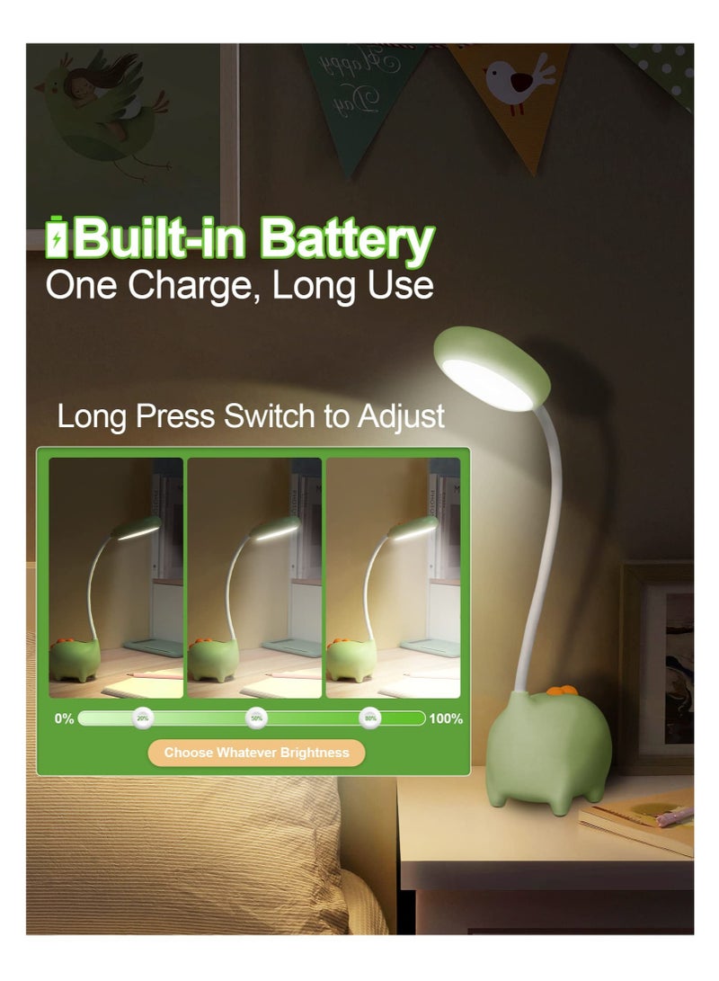 SYOSI Unique Dinosaur Desk Lamp LED Night Light for Kids Wireless Charging Student Learning Eye Protection Lamp USB Rechargeable Home Bedroom Study Desk Room Decoration Lamp is the Teens Girls Best Gift - Image 3