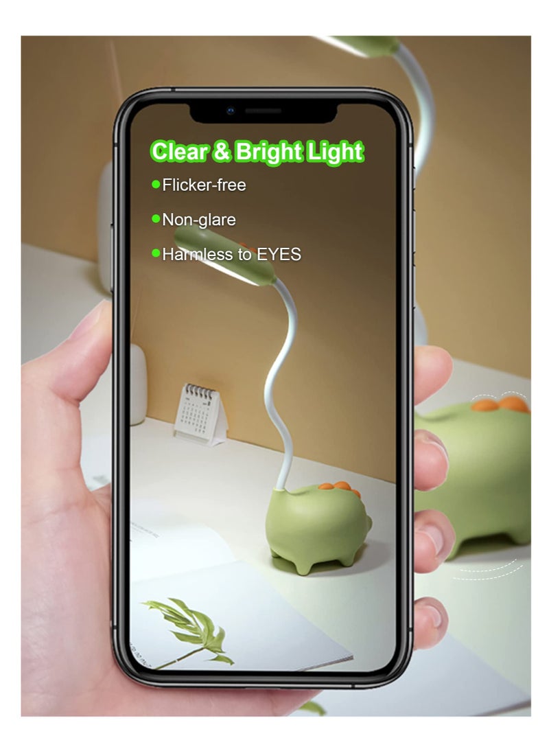 SYOSI Unique Dinosaur Desk Lamp LED Night Light for Kids Wireless Charging Student Learning Eye Protection Lamp USB Rechargeable Home Bedroom Study Desk Room Decoration Lamp is the Teens Girls Best Gift - Image 2